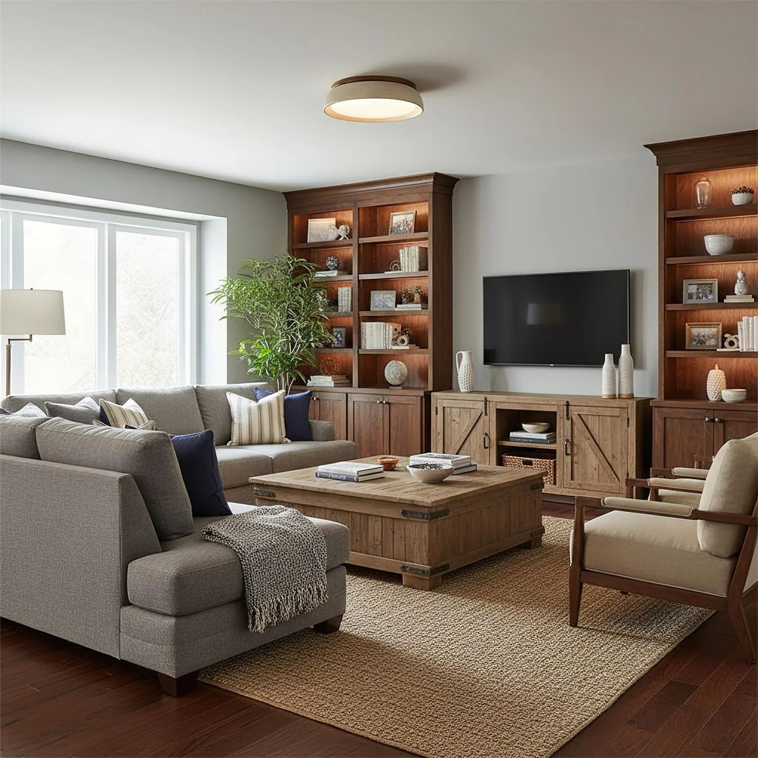 Modern Ceiling Light – Round Flush Mount