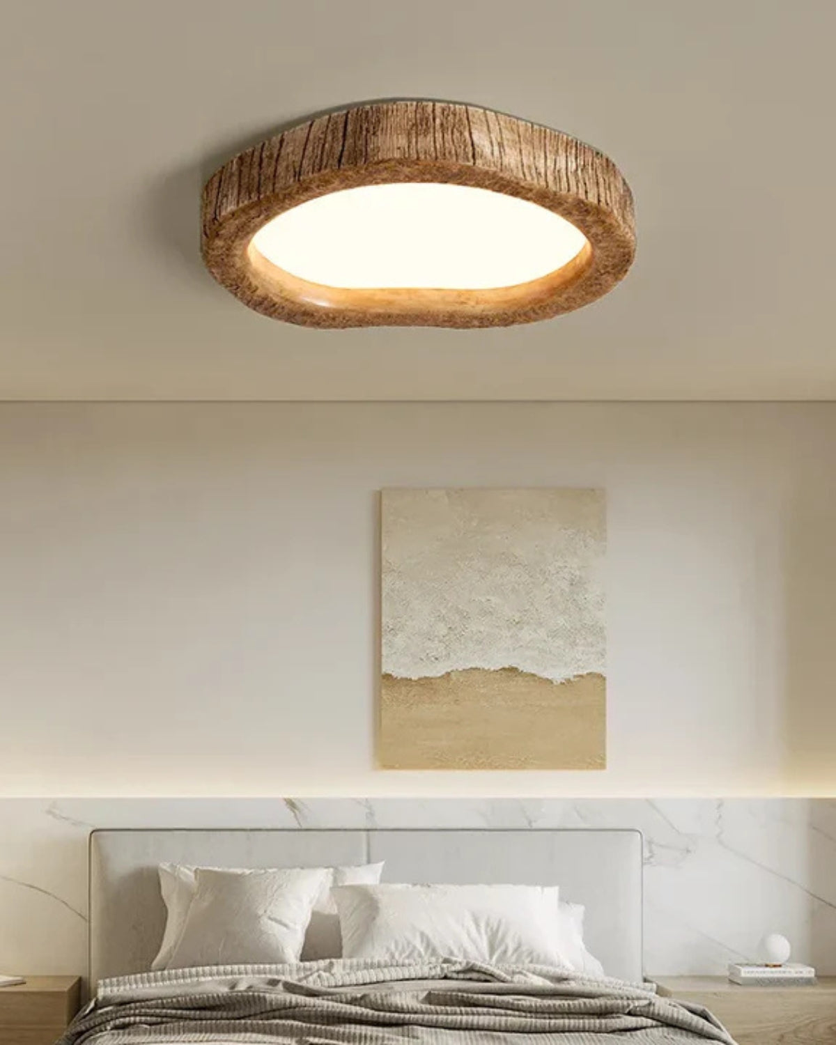 Halo Ceiling Lamp Made of Solid Wood