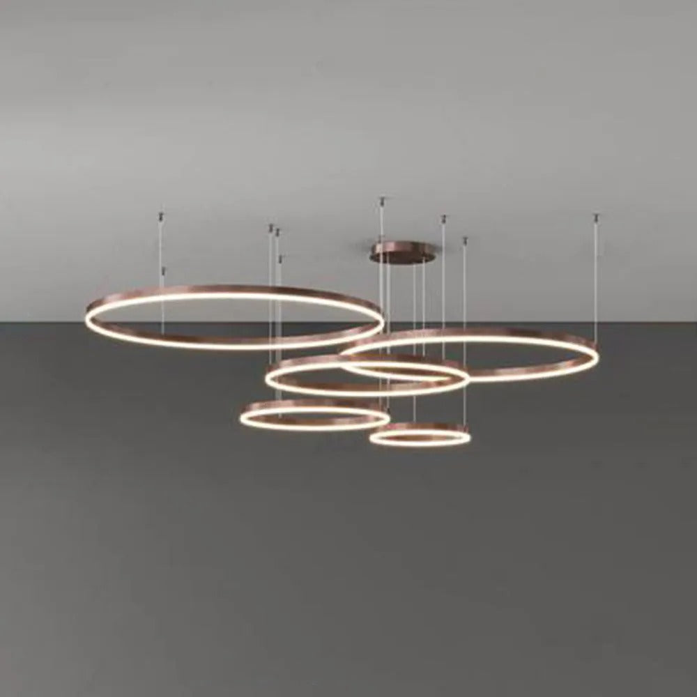 Modern Large Pendant Lights White Metal Tir-Circle