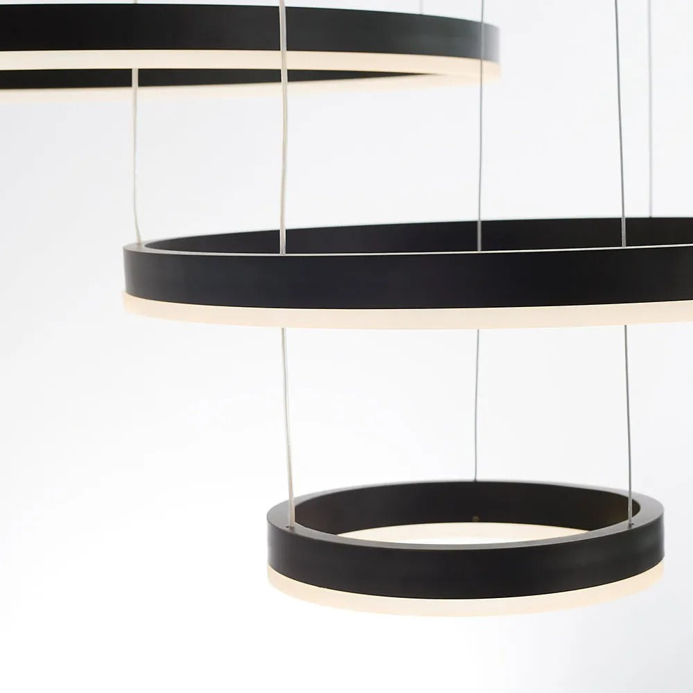Modern Large Pendant Lights White Metal Tir-Circle
