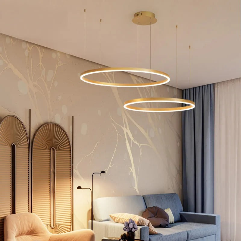 Modern Large Pendant Lights White Metal Tir-Circle