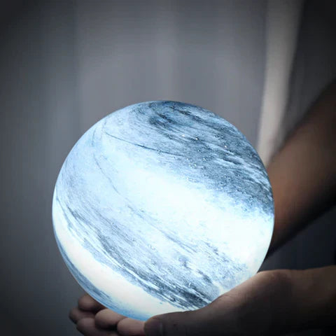 Glass Moon Lamp with Cosmic Details for a Warm Atmosphere