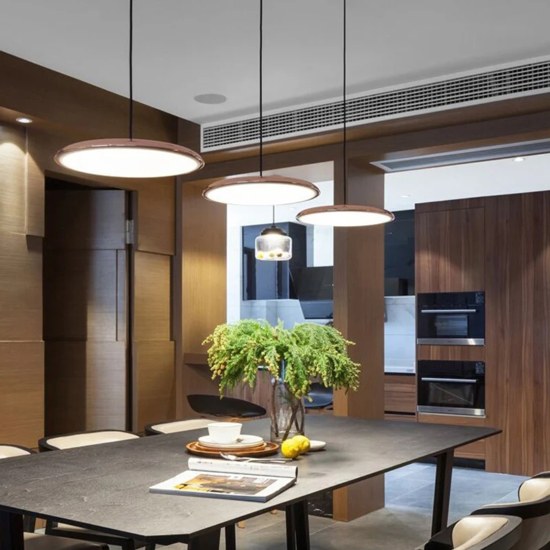 Modern Round Pendant Light - Hanging Lamp with Cable