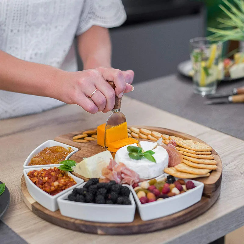 Elegant Cheese Board and Knife Set for Festive Presentations