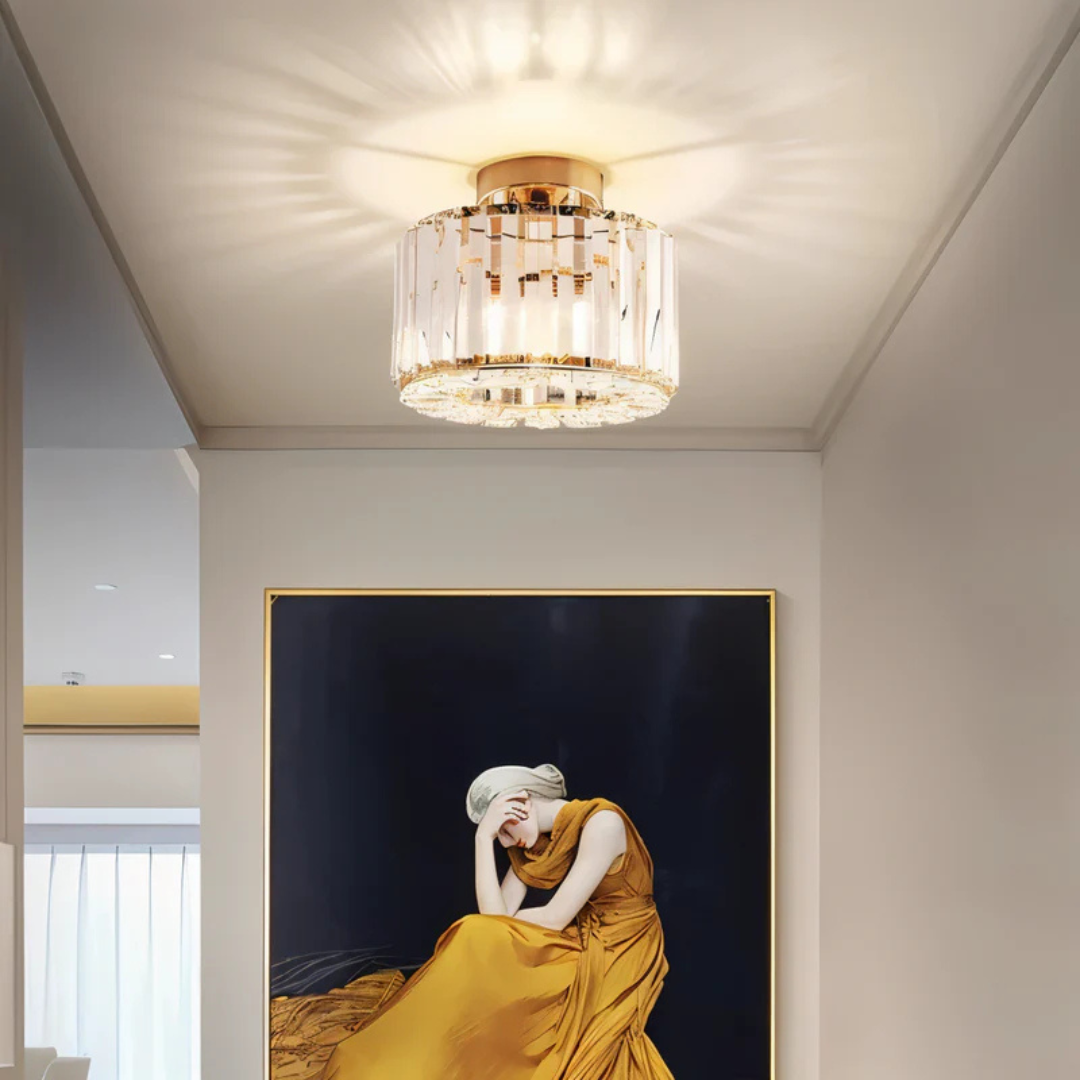 Round Crystal Flush Mount Ceiling Lamp - LED