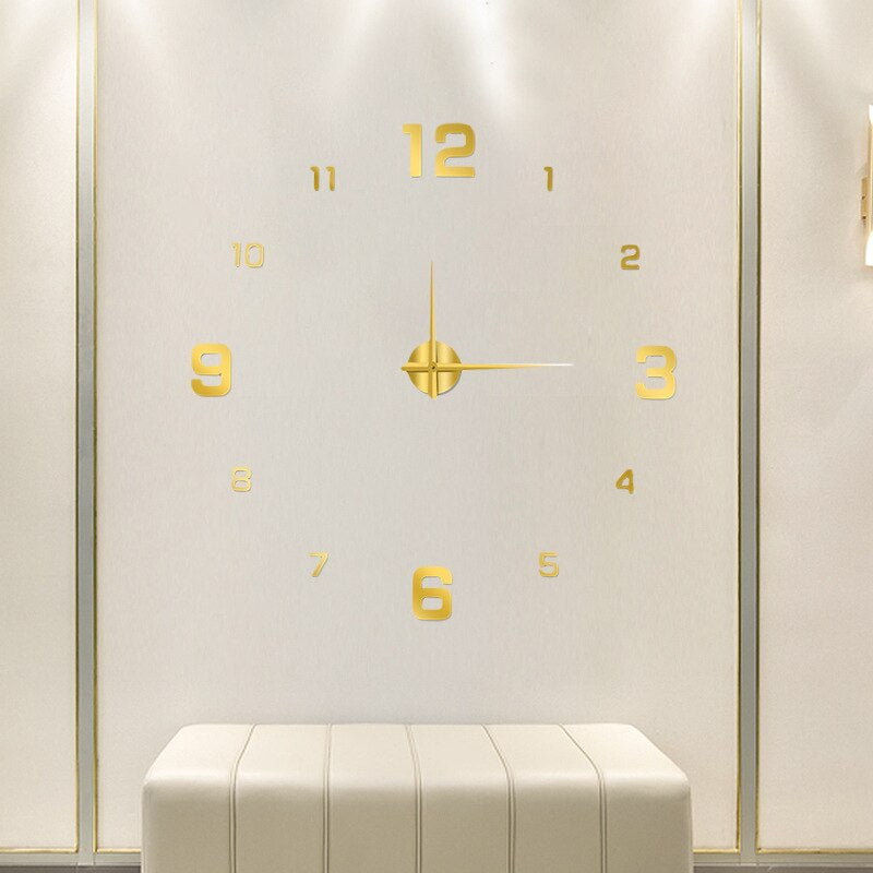 Modern 3D Wall Clock – Frameless Surface