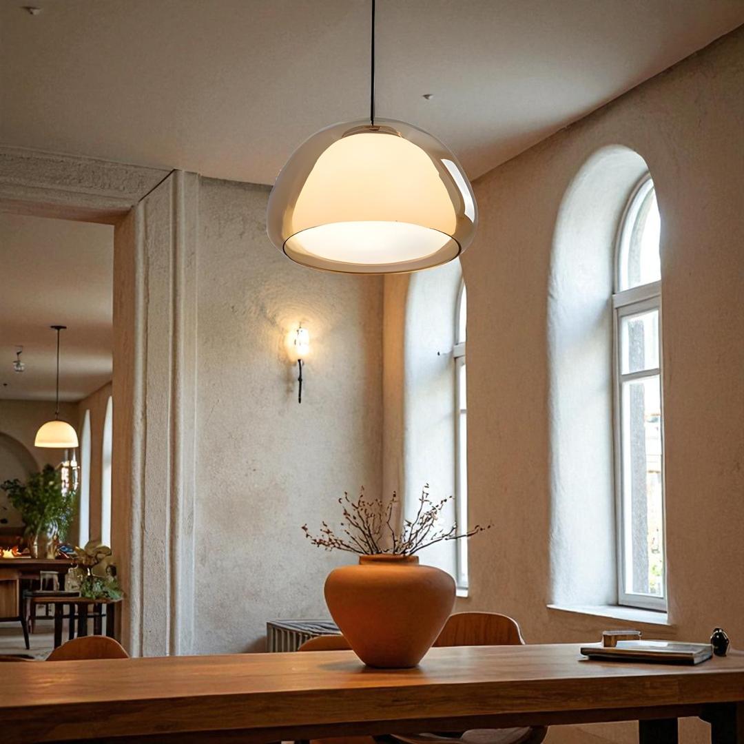 Glass Dome Pendant Light Adjustable Cable