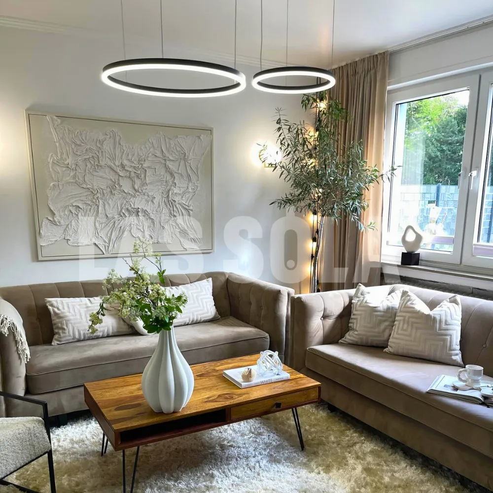 Modern Large Pendant Lights White Metal Tir-Circle