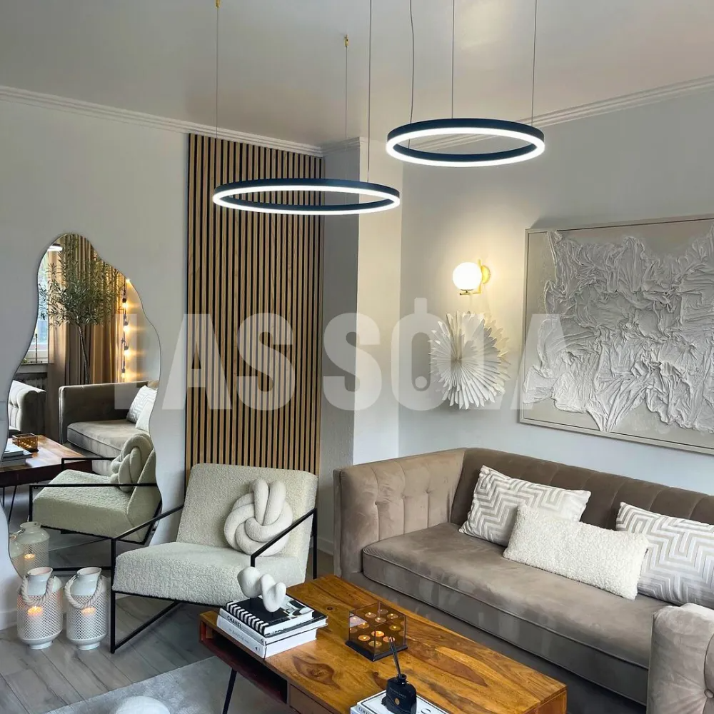 Modern Large Pendant Lights White Metal Tir-Circle
