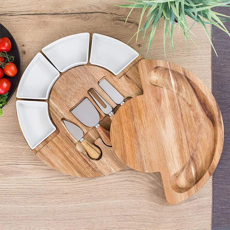 Elegant Cheese Board and Knife Set for Festive Presentations