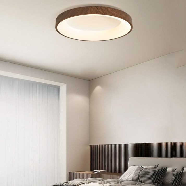Modern Round Natural Tone Ceiling Light – Flush Mount LED Fixture