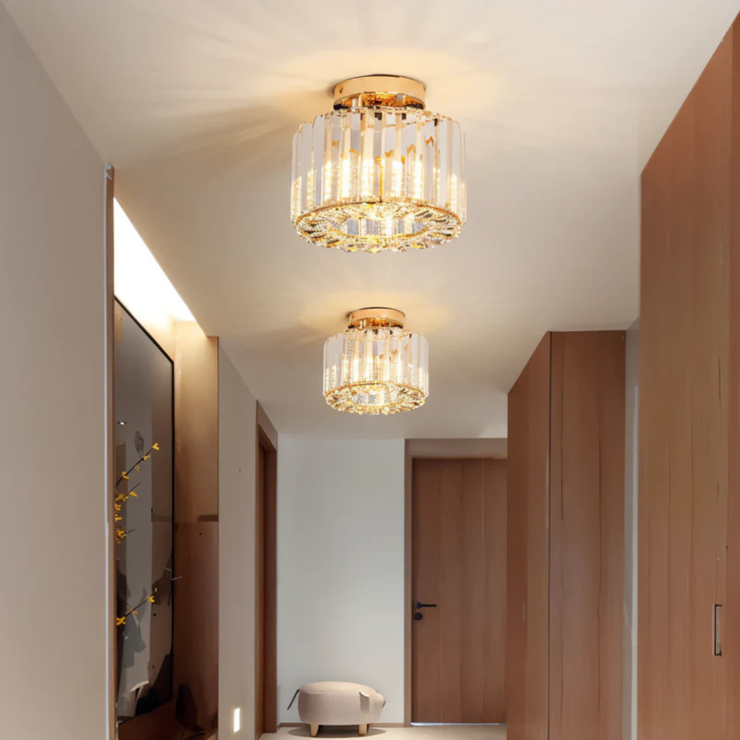 Round Crystal Flush Mount Ceiling Lamp - LED