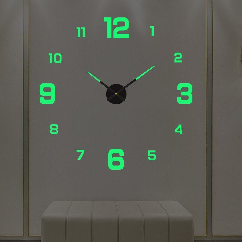 Modern 3D Wall Clock – Frameless Surface