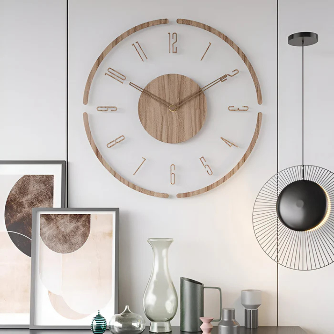 Modern 30cm Wooden Ceiling Clock