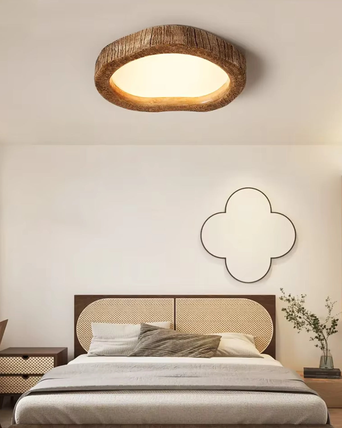 Halo Ceiling Lamp Made of Solid Wood