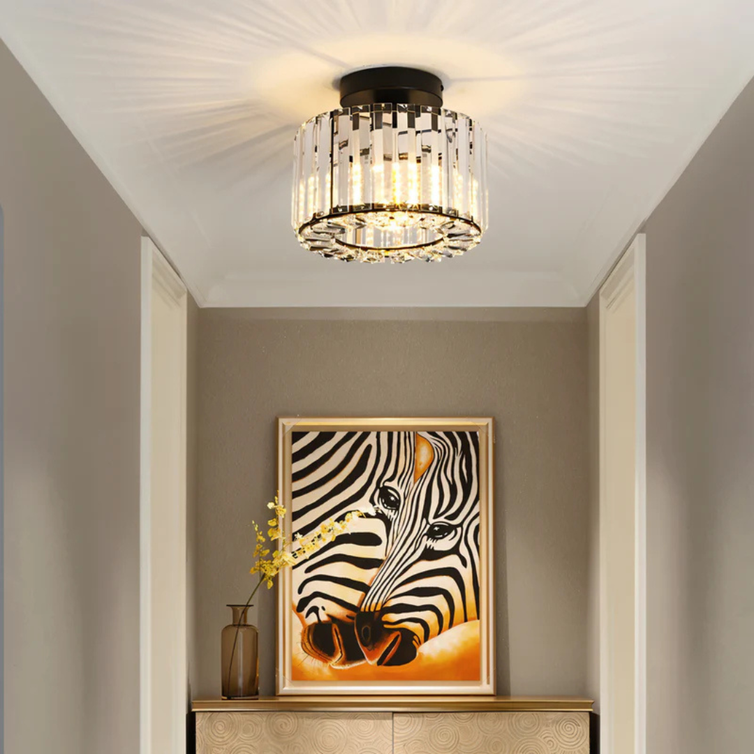 Round Crystal Flush Mount Ceiling Lamp - LED