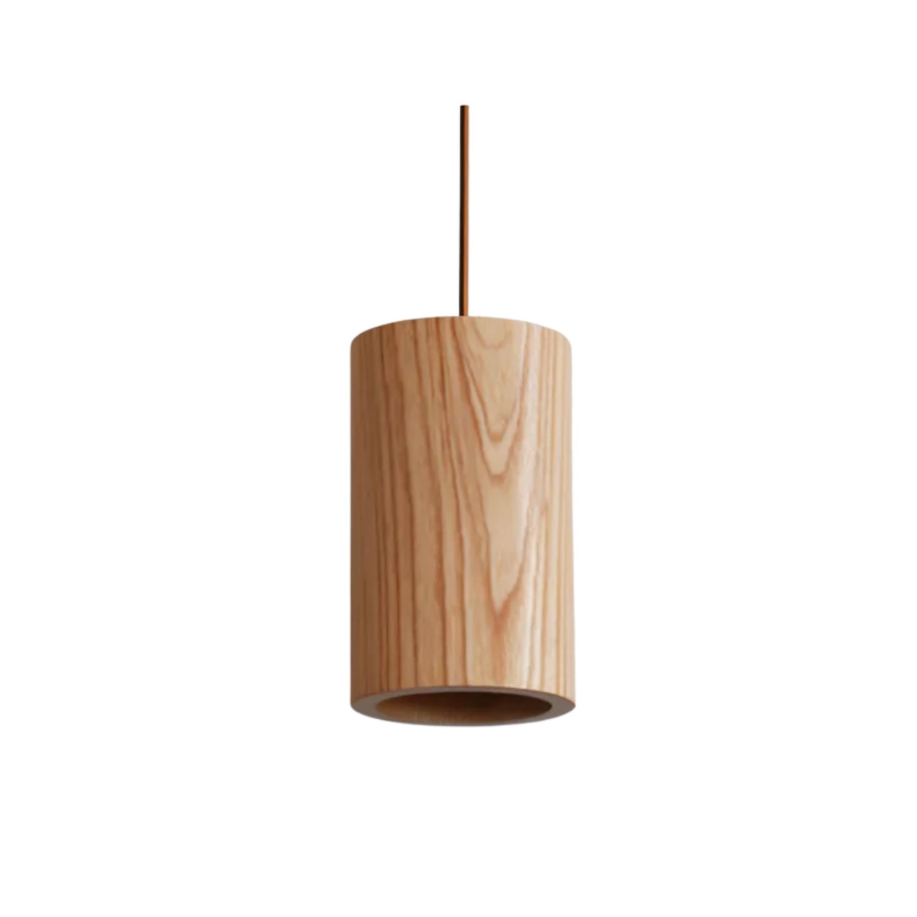 Solid Wood Cylinder Pendant Light - Minimalist Finish