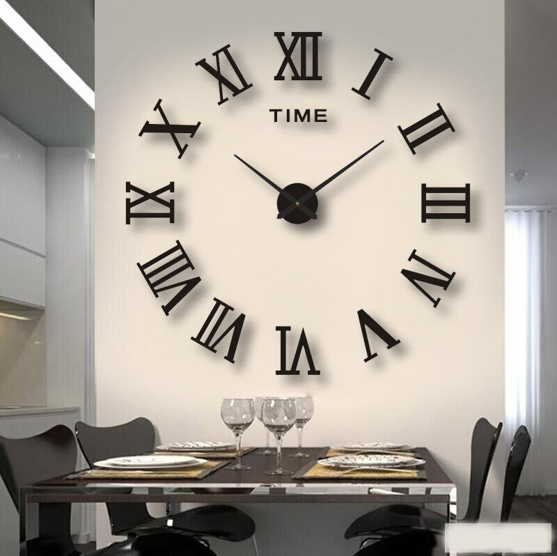 Modern 3D Wall Clock – Frameless Surface