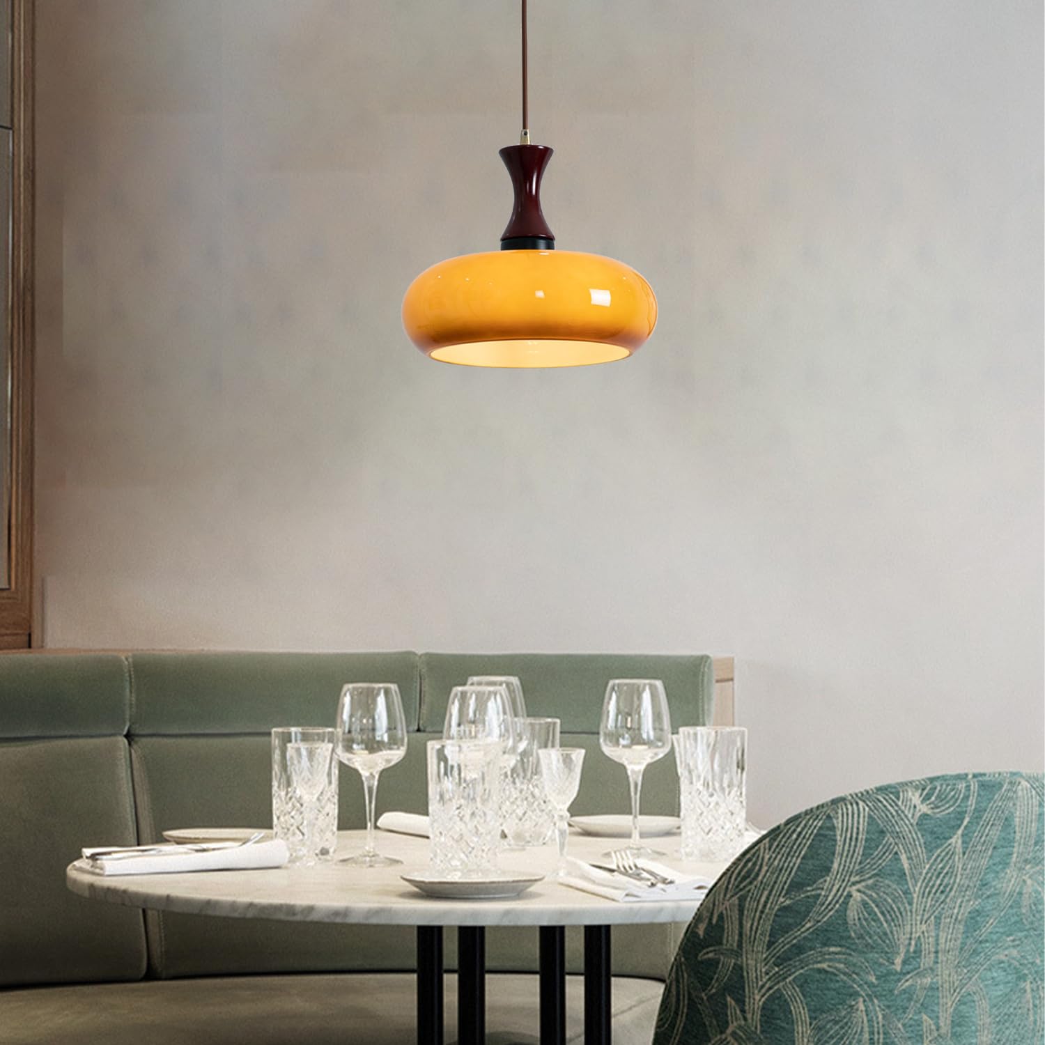 Modern Round Pendant Light – Circular Overhead Ceiling Lamp