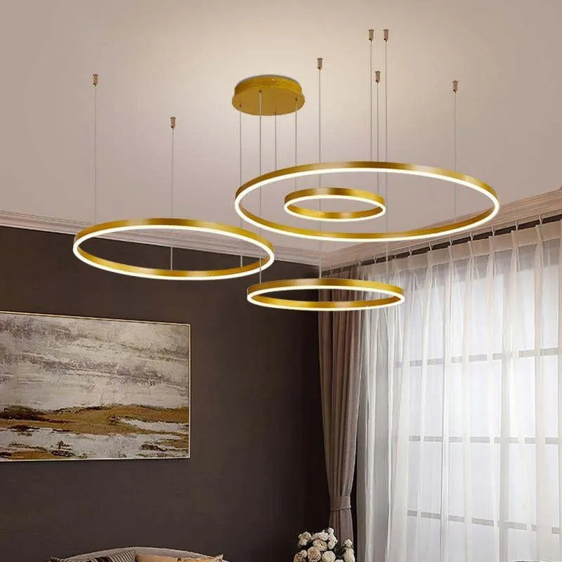 Modern Large Pendant Lights White Metal Tir-Circle