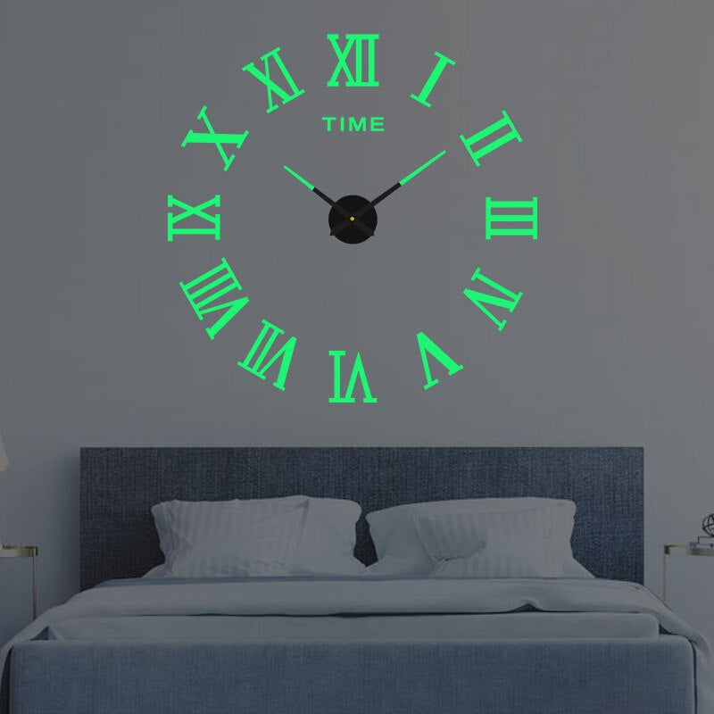 Modern 3D Wall Clock – Frameless Surface