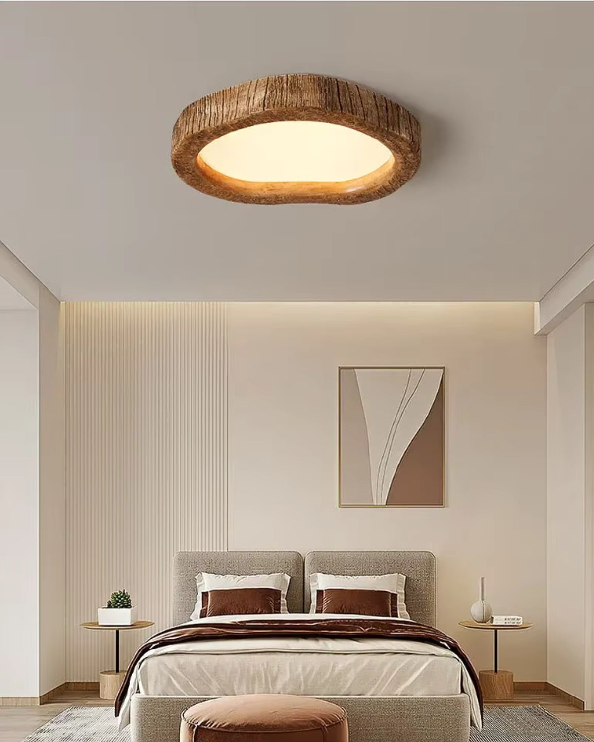 Halo Ceiling Lamp Made of Solid Wood