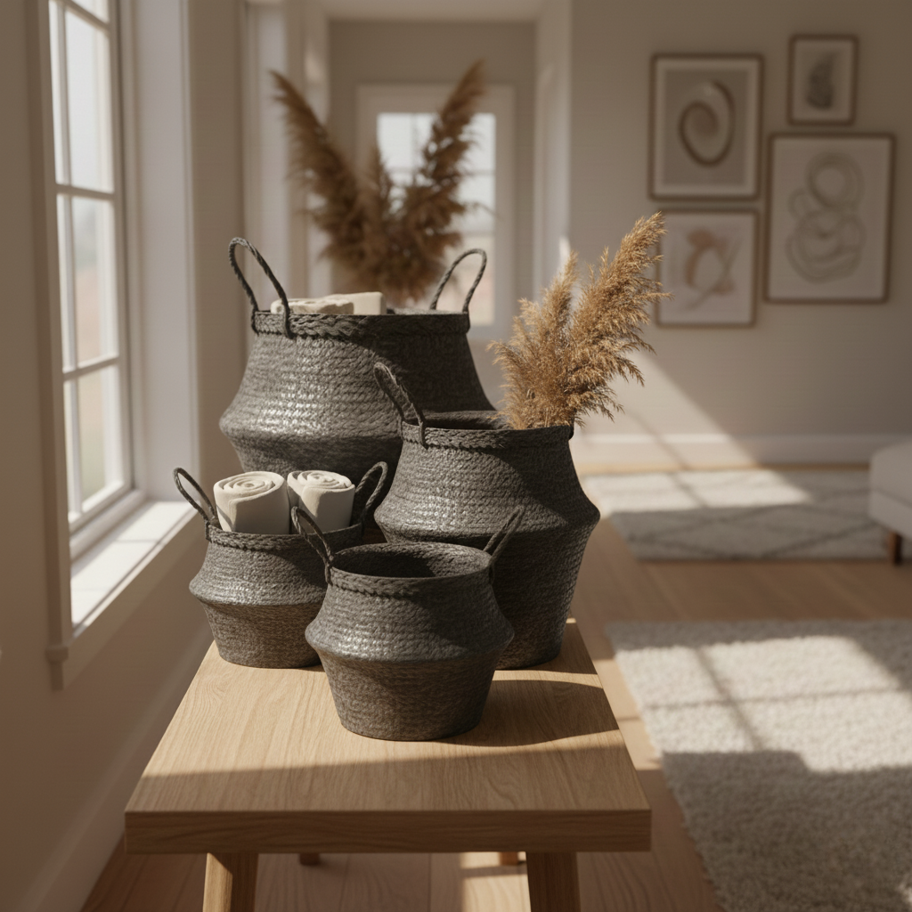 Boho Woven Seagrass Baskets