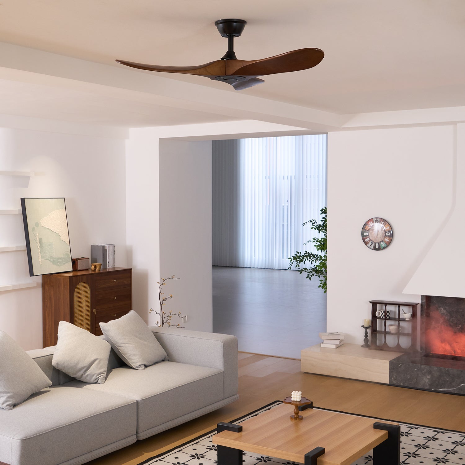 Modern 3-Blade Wooden Ceiling Fan