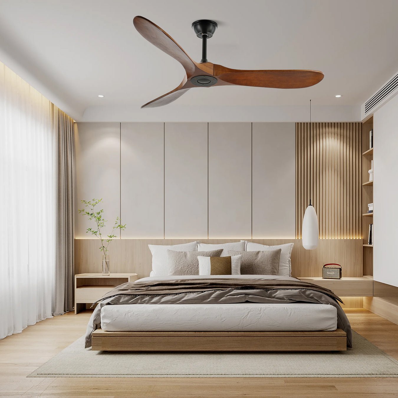 Modern 3-Blade Wooden Ceiling Fan