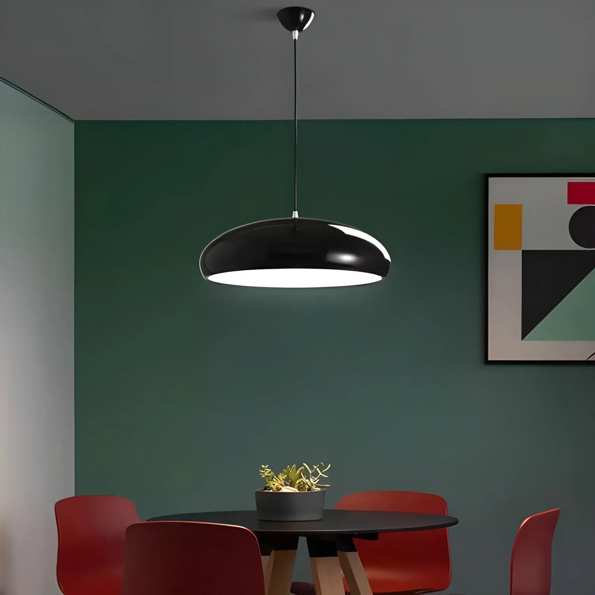 Minimalist Sleek Pendant Lamp - Contemporary Round Ceiling Light