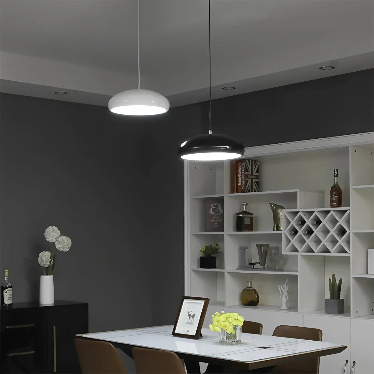 Minimalist Sleek Pendant Lamp - Contemporary Round Ceiling Light