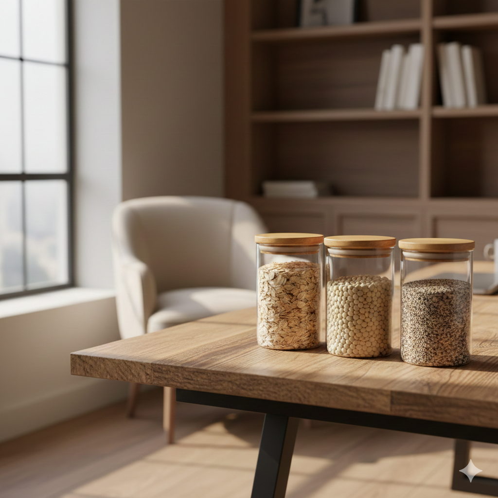 Bamboo Top Glass Food Jars