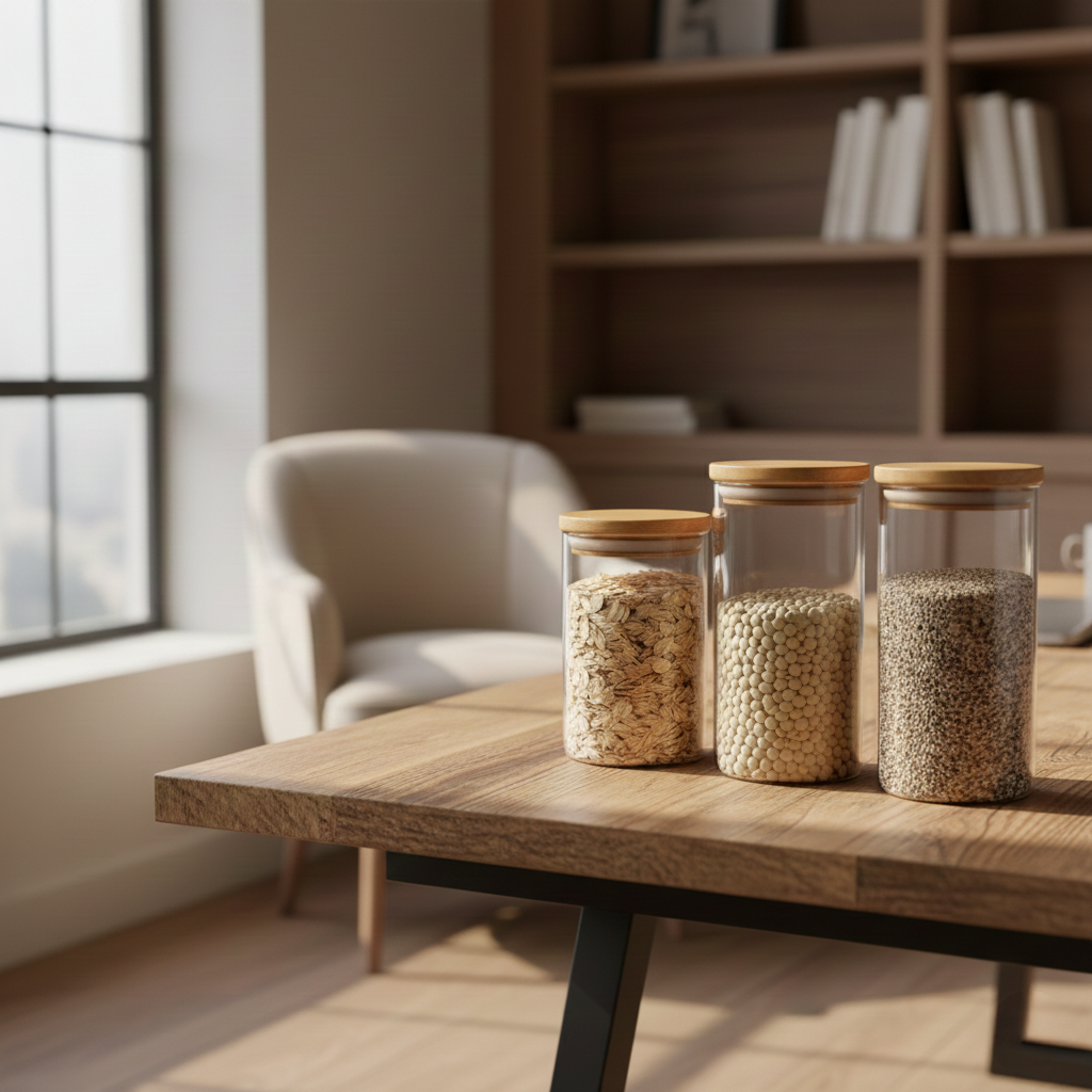 Bamboo Top Glass Food Jars