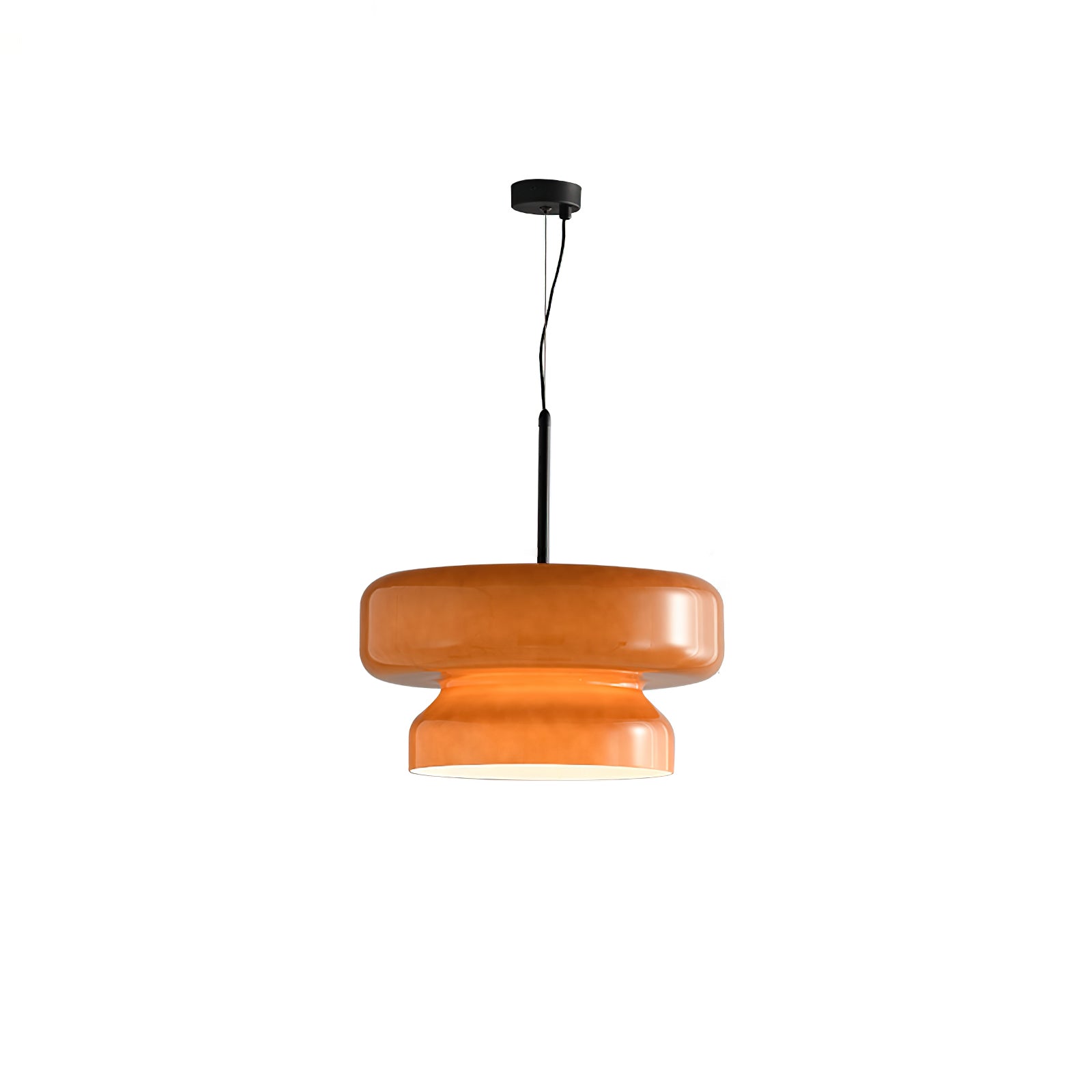 Retro Glass Pendant Light - Vintage Amber Hanging Globe Lamp