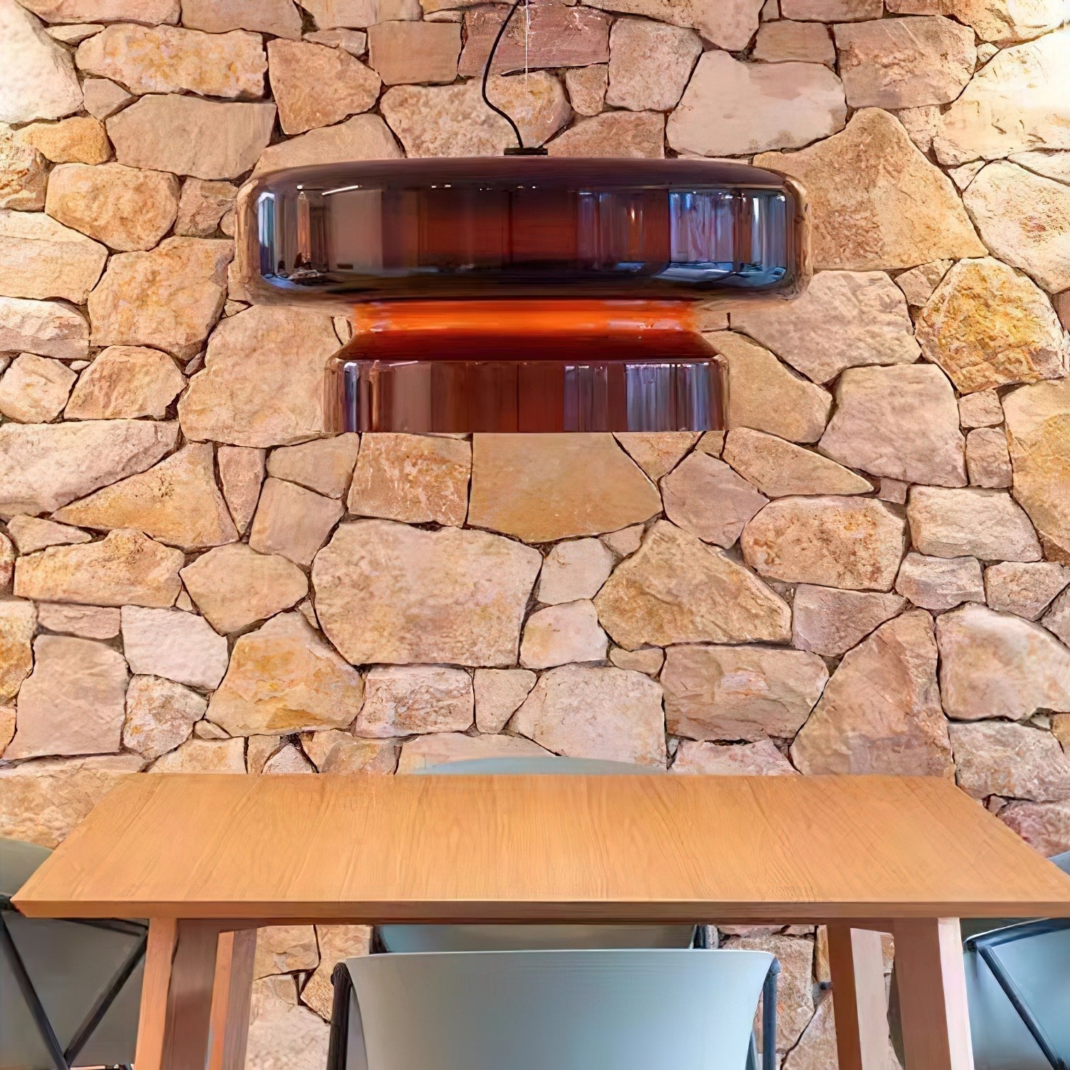 Retro Glass Pendant Light - Vintage Amber Hanging Globe Lamp
