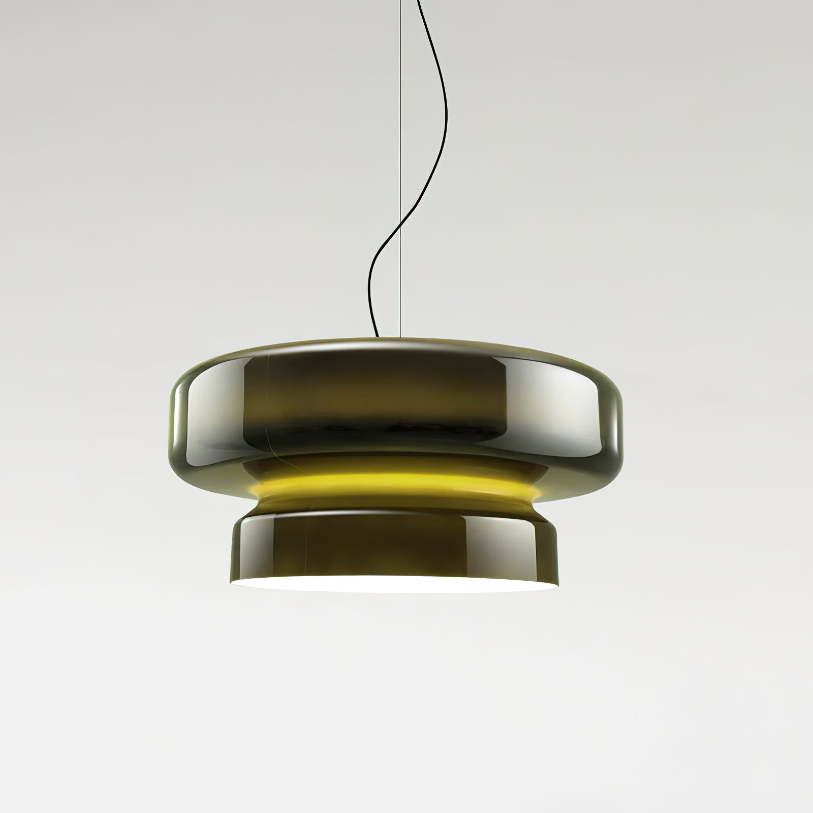 Retro Glass Pendant Light - Vintage Amber Hanging Globe Lamp
