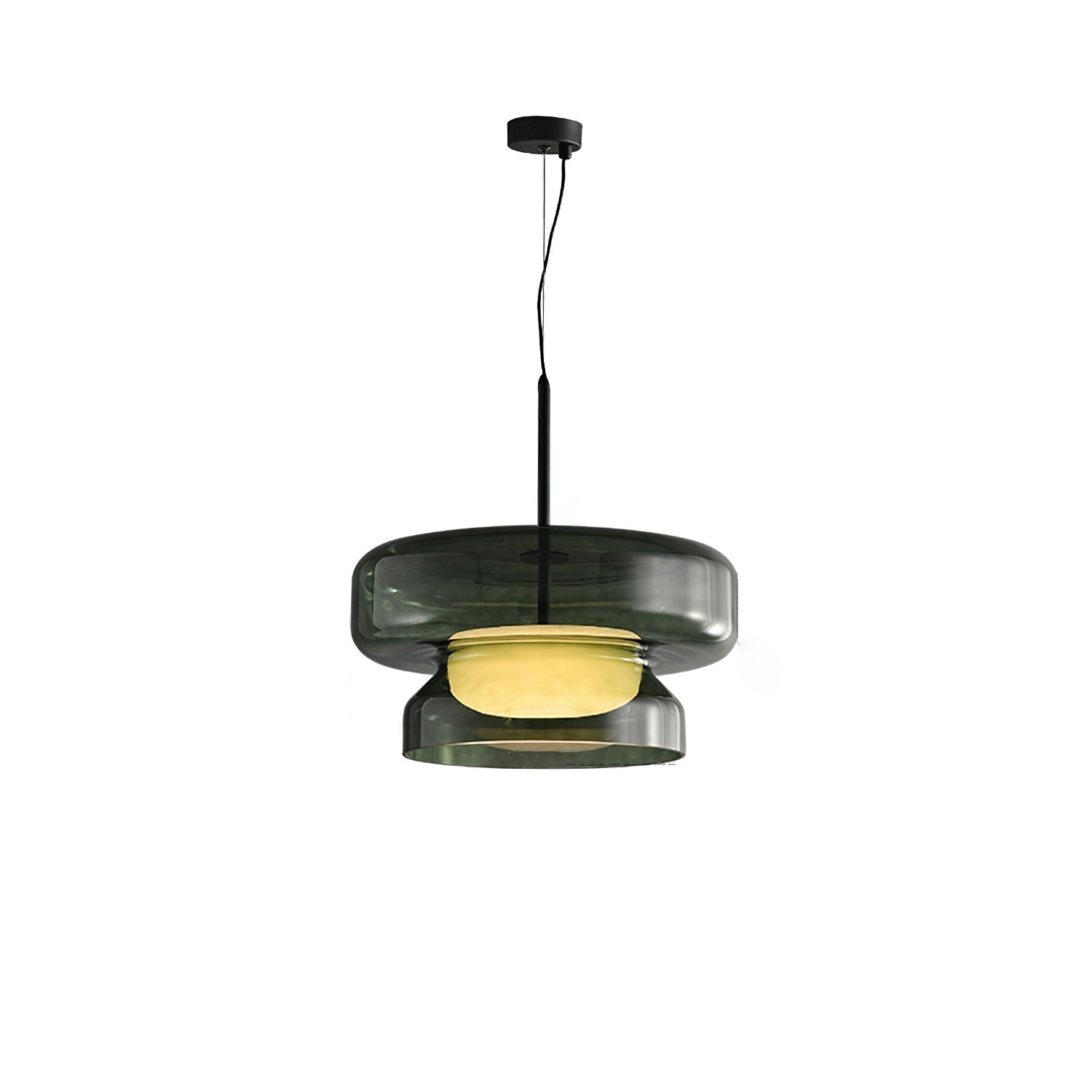 Retro Glass Pendant Light - Vintage Amber Hanging Globe Lamp