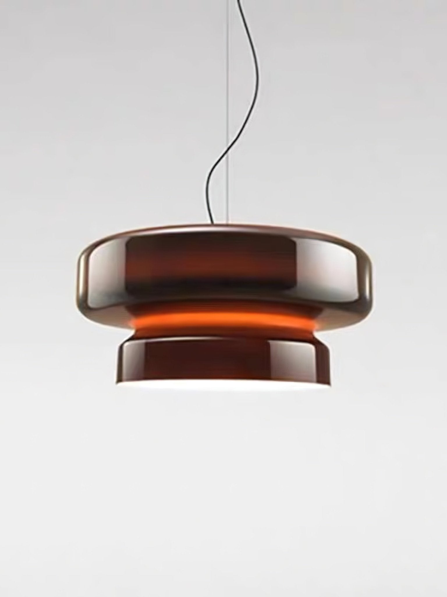 Retro Glass Pendant Light - Vintage Amber Hanging Globe Lamp