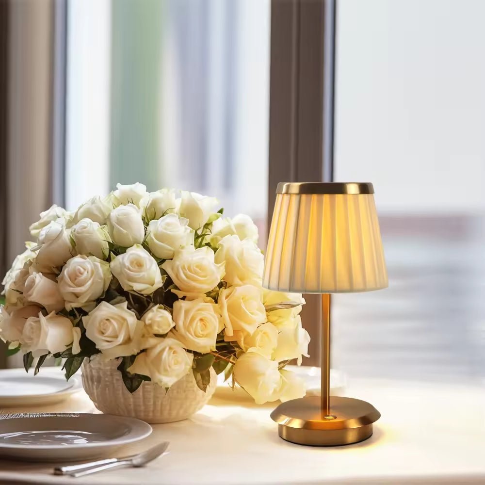 Traditional Table Lamp with Fabric Shade - Vintage Style