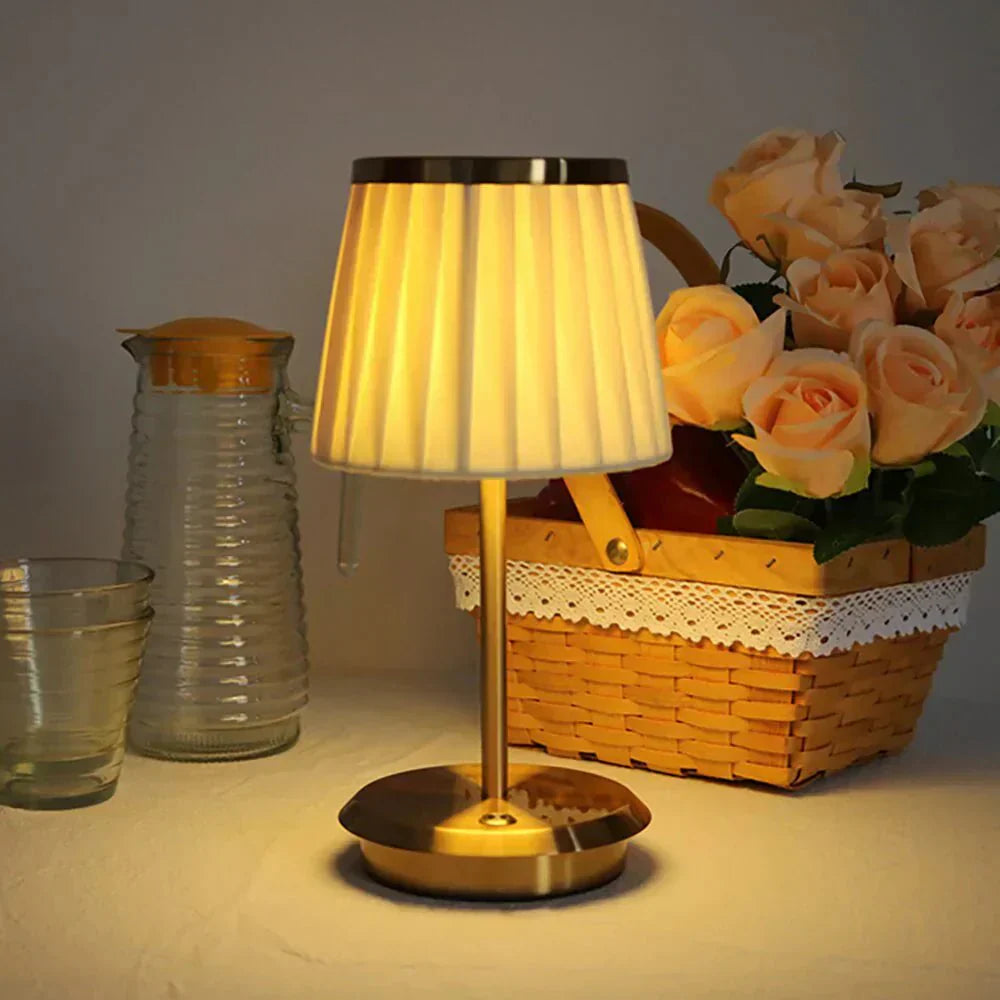 Traditional Table Lamp with Fabric Shade - Vintage Style