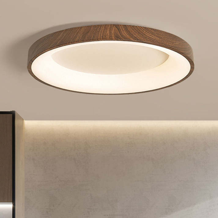 Modern Round Natural Tone Ceiling Light – Flush Mount LED Fixture
