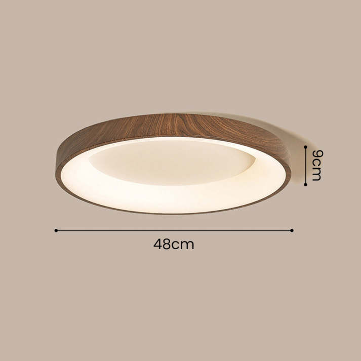 Modern Round Natural Tone Ceiling Light – Flush Mount LED Fixture