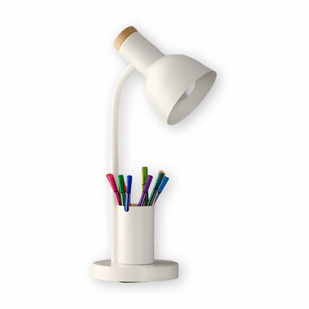 Nordic-Style LED Table Lamp with Elegant Pencil Holder