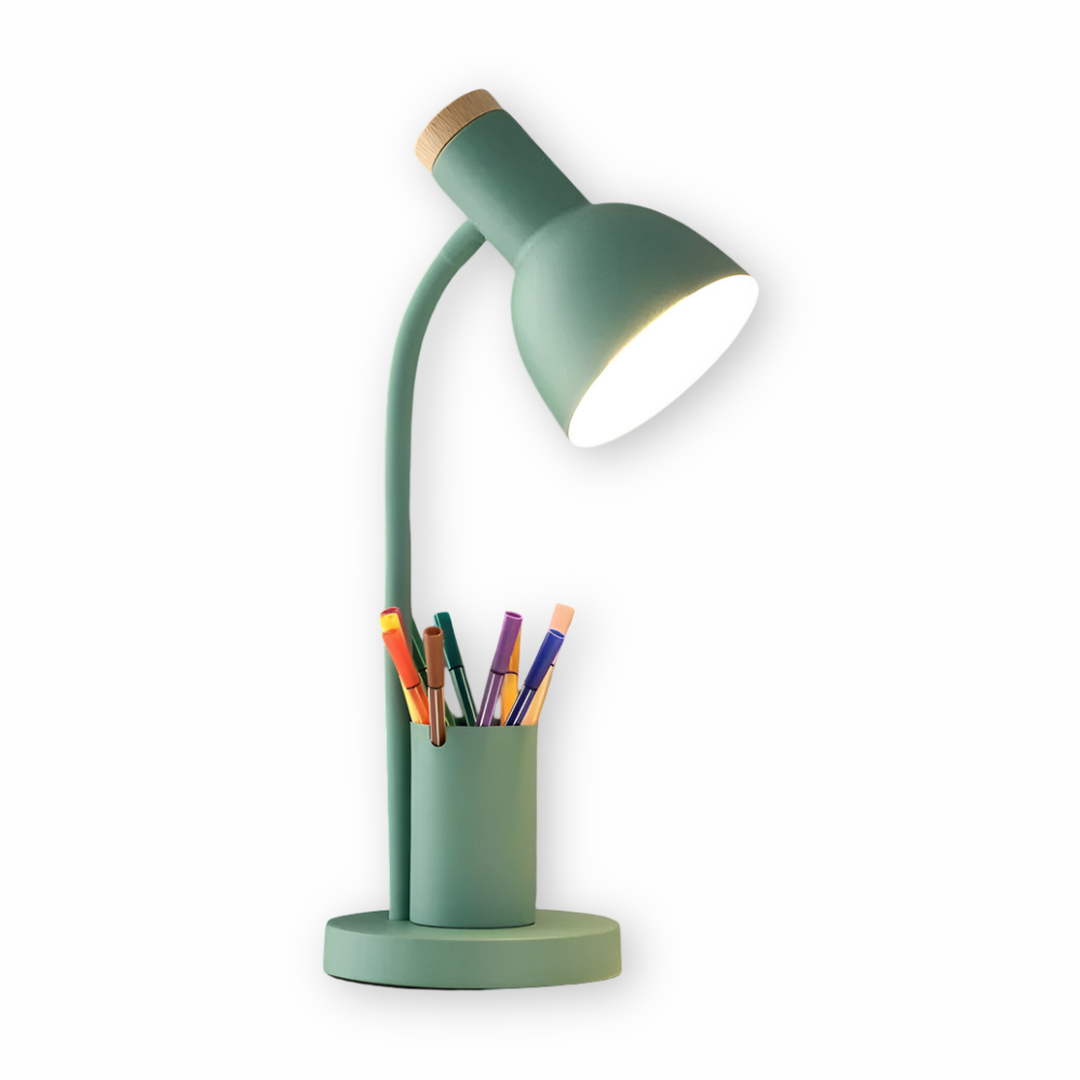 Nordic-Style LED Table Lamp with Elegant Pencil Holder