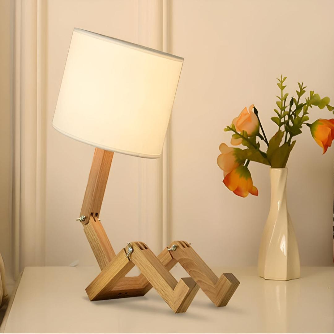 Innovative Solid Wood Robot Desk Lamp
