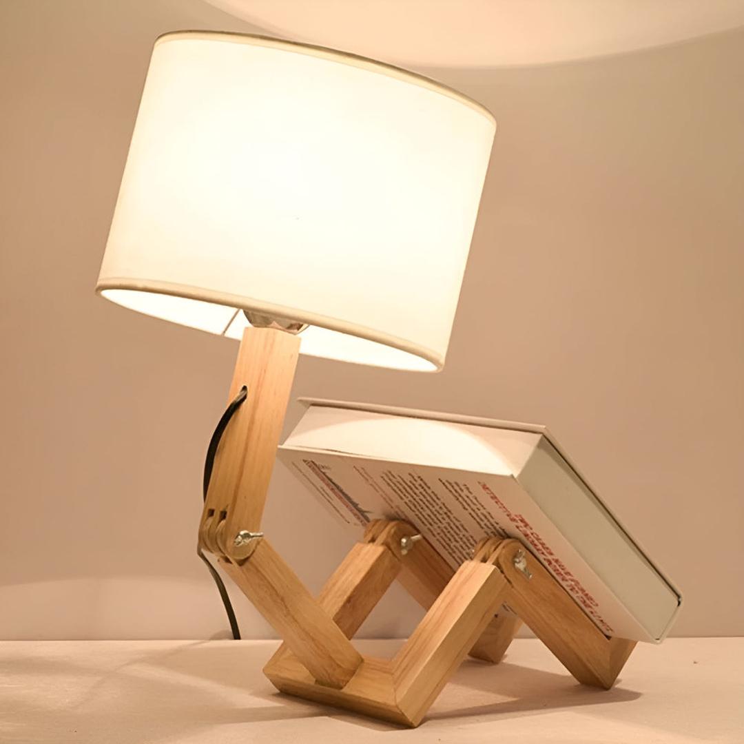Innovative Solid Wood Robot Desk Lamp