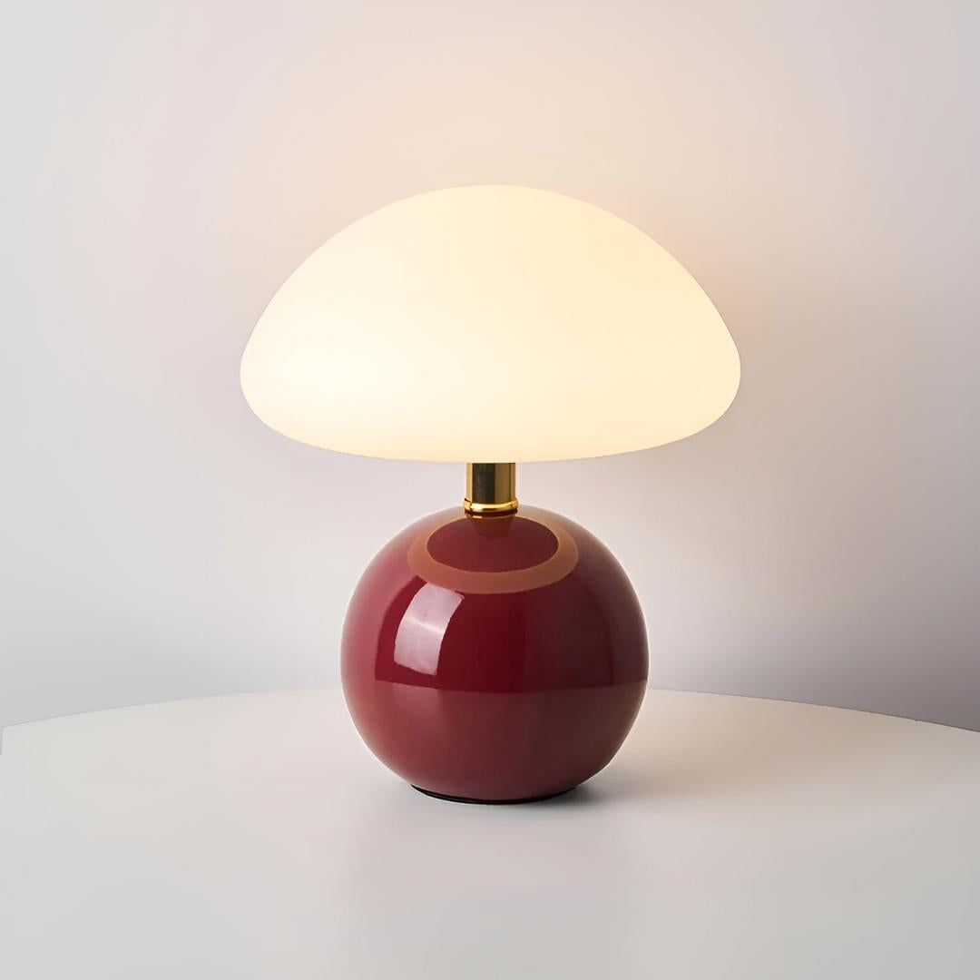 French-Style Cream Mushroom Table Lamp