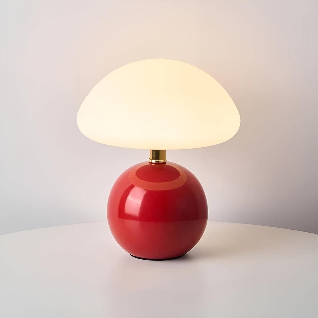 French-Style Cream Mushroom Table Lamp