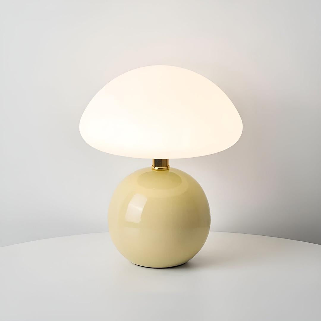 French-Style Cream Mushroom Table Lamp