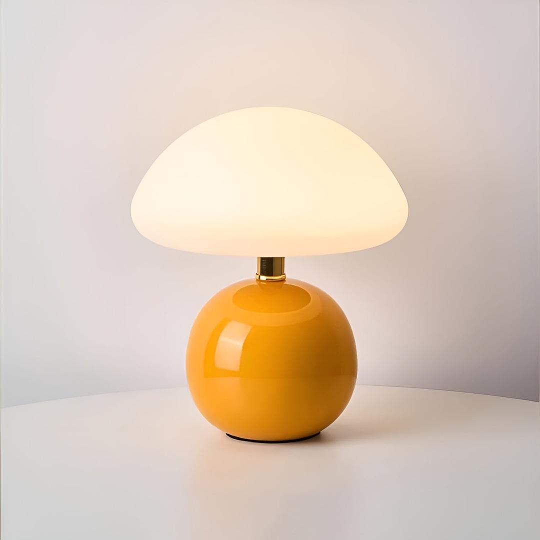 French-Style Cream Mushroom Table Lamp
